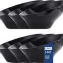 BUCLA 12 Pack Black Plastic Serving Bowls - 54 OZ Angled Bowls Disposable for Chip&Candy - Party Table Salad and Fruit for Party, Wedding & Graduation