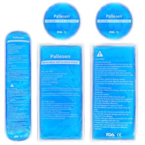 Pallesen Ice Packs for Injuries Reusable – Soft Ice Pack for Injury, Gel Hot & Cold Pack for Pain Relief, Rehab & Flexible Therapy for Knee, Back, Neck, Wrist, Ankle 5-Pack