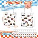 Tioncy 24pcs Truck Party Favor Bags Truck Gift Goodie Bags Car PVC Candy Treat Tote Clear Gift Bag with Handles for Kids Game Construction Racing Theme Birthday Party Supplies