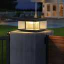 Landscape Solar Post Light, Outdoor Modern Stylish Luxury IP65 Waterproof Column Lamp for Fence Deck Pillar Cap Patio Garden Decoration with 4 Different Lighting Color
