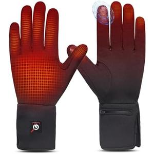 SAVIOR HEAT Heated Glove Liners for Men Women, Rechargeable Battery Electric Heated Gloves, Winter Warm Glove Liners, Thin Gloves Riding Ski Snowboarding Hiking Cycling Hand Warmers