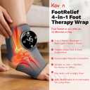 Large Fit Wearable Foot Massager Wrap, Cordless Heated Ankle Massager with Red Light, Portable for Foot Comfort & Circulation Support, 6 Modes 3 Intensities, Multi-Area Use for Foot, Knee & Back