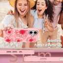 OOK Pink Case Design for iPhone 17 Case, Compatible with MagSafe, Cute Sunflower Floral Blooms Design Frosted Shockproof for Women Girls Magnetic Phone Cover - Pink Flower