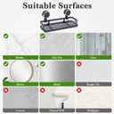 Suction Cup Shower Caddy 2 Pack, No Drilling Bathroom Shelf, Wall Mounted Shower Organizer with Drainage Bottom, Shampoo Soap Razor Holder Storage Rack
