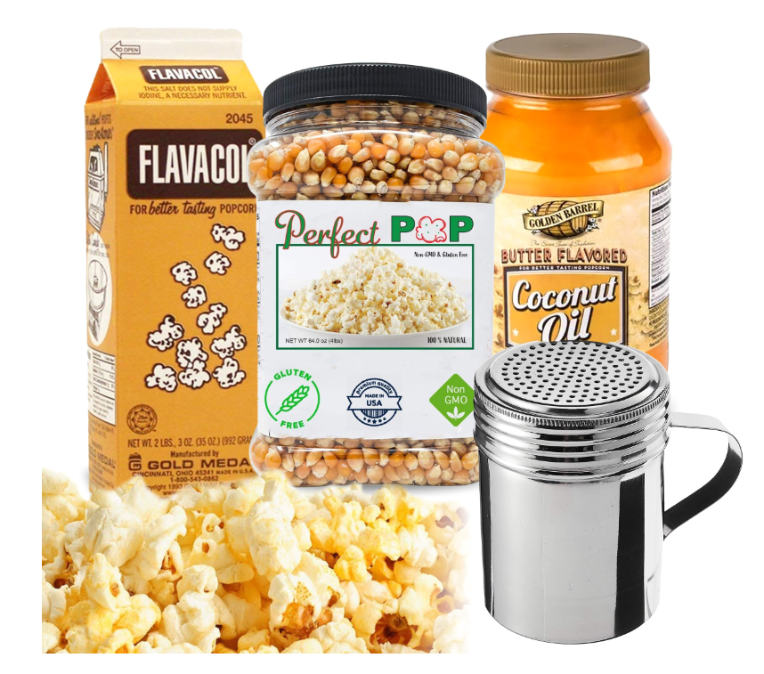 Perfectware Movie Night Popcorn Set (Popcorn Kernels, Salt, Oil and Shaker) Exp: 03/26/2025