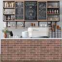 100 Vintage Brown/Red Faux Brick Wall Tiles, 3D Thin Brick Veneers for Bedroom, Bathroom, Kitchen, Fireplace and Fence Wall Panels (14.2 sq ft)