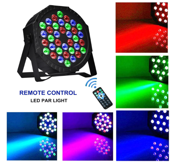 Stage Lights Dj Lights for Parties Led Stage Light Sound Activated Portable Party Light Par Light 36 Led RGB Remote Control Uplights for Disco Indoor Events Bar Birthday Wedding Outdoor