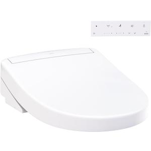 TOTO WASHLET S5 Electronic Bidet Toilet Seat with Instantaneous Water Heating, PREMIST and EWATER+ Wand Cleaning, Round, Cotton White - SW3445#01