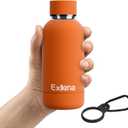 Exllena Small Water Bottle 12oz with Clip, Double Wall Stainless Steel Vacuum Small Insulated Water Bottle Keeps Drinks Cold 24 Hrs/Hot 12 Hrs for Kids Handbag School BPA Free (Bright Orange)
