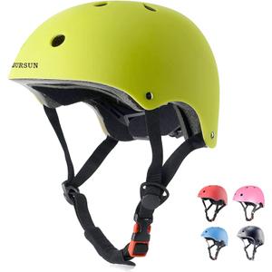 BURSUN Kids Bike Helmet Ventilation & Adjustable Toddler Helmet for Ages 8-14 Kids Boys Girls Multi-Sport Helmet for Skateboard Roller Skateing Bicycle Scooter balance Bike, Medium: 20.47"-22.83" / 8-14 years, GREEN-1