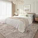 6x9 Washable Area Rug for Living Room, Non-Slip Soft Modern Abstract Large Carpet, Low Pile Neutral Rugs for Bedroom, Dining Room, Home Office, Dorm, Indoor Decor, Taupe Brown