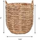 happimess Laurel Hand-Woven Abaca Storage Basket 19", Natural | Wicker Seagrass Container with Handles for Decoration, Laundry Room Entryway Hamper, 22 Pounds Capacity, Braided Accents