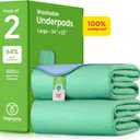 IMPROVIA Washable Underpads, 34" x 52" (Pack of 2) - Heavy Absorbency Reusable Incontinence Pads for Kids, Adults, Elderly, and Pets - Waterproof Protective Pad for Bed, Couch, Sofa, Furniture, Floor