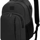 WOLT Laptop Backpack for Men Women for 15.6 Inch and 17 Inch Notebook, Travel Backpack Carry On Flight Approved with Computer Compartment, College Bookbag with USB Charging Port (Black)