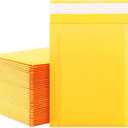 DaSen Kraft bubble mailers 6x9 Inch 50 Pack,Self-Sealing Paper Envelopes for Packaging,Strong Adhesion Envelope Mailers, Small Waterproof Cushioned Padded Shipping Bags Yellow #0
