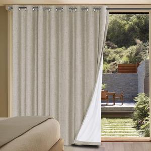 H.VERSAILTEX Blackout Curtains Durable Thick Textured Look 100% Blackout Patio Door Curtain Anti Rust Grommet Extra Wide Sliding Door Curtain Panel, Cobblestone, W100 x L84 inch H.VERSAILTEX Blackout Curtains Durable Thick Textured Look 100% Blackout Patio Door Curtain Anti Rust Grommet Extra Wide Sliding Door Curtain Panel, Cobblestone, W100 x L84 inch