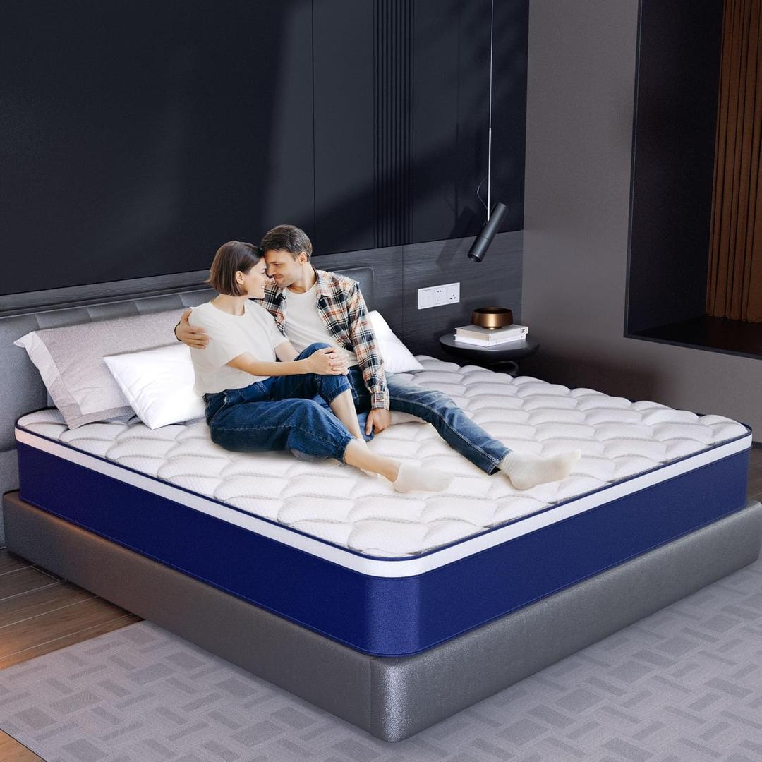 Kesyup King Size Mattress - 12 Inch Gel Memory Foam Hybrid Mattress, Medium Firm, Pressure Relief & Motion Isolation, 100 Nights Trial, 75 * 80 in