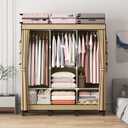 Portable Closet 51.18" with 3 Hanging Rods & 6 Shelves, Large