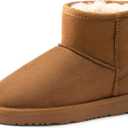 DREAM PAIRS Girls Boys Boots Kids Winter Ankle Faux Fur Lined Snow Shoes FuzzyClassic Kid's Low Boot for Toddler/Little Kid/Big Kid (Camel) 3 Little Kid