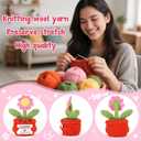 Handmade Positive Crochet Pink Sunflower Potted Plant with Card, I Love You Gift for Partner Lover, Birthday Valentines Day, Wedding Anniversary for Her Wife Girlfriend, Sunflower Desk Decor