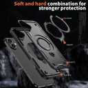2 x 360 Spin Magnetic Kickstand Case for iPhone 16 Plus [Compatible with MagSafe] [Sturdy & Versatile Stand] Military-Grade Drop Protection Anti-Fingerprint Anti-Scratch, Black