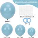 RUBFAC 129pcs Dusty Blue Balloons Different Sizes 18 12 10 5 Inch Latex Haze Blue Balloon Garland Arch for Party Decoration Birthday Wedding Engagements Anniversary Baby Shower Party Supplies