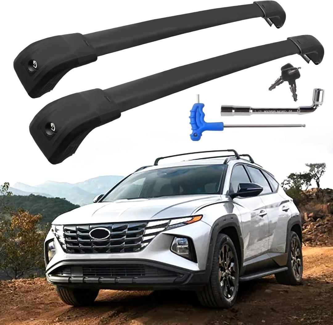 220lbs Upgraded Tucson Heavy Duty Roof Rack Cross Bars Compatible with 2022-2025 Tucson (Only for Flush Side Rails), Lockable Aluminum Cargo Bars for Rooftop Cargo Carrier Luggage Bike