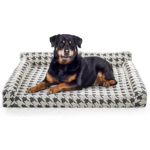 FURTIME Orthopedic Dog Beds Large Sized Dog, XXL Washable Memory Foam Pet Couch Bed with Removable Washable Cover, Non-Slip Bottom with Bolster Sides, Grey