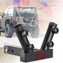 GADFISH Trailer Hitch Flagpole Mount, 2 Mounting Options US Flag Hitch Mount, Universal Flag Hitch Mount for All 2" Receiver, Trailer Hitch Flag Pole Holder for Driving, Black (for 2 Flagpoles)