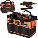 16 Inch Tool Bag Heavy Duty Tool Box Organizer, Portable Tool Organizers and Storage Bag, Tactical Toolbox with Anti-Slip Base & Adjustable Strap for Electrician, DIYer, HVAC, Mechanic