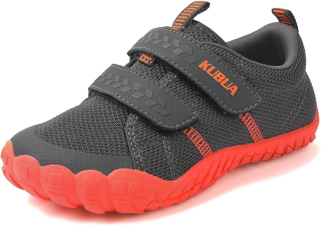 KUBUA Barefoot Shoes for Kids Boys Girls Minimalist Zero Drop Sneakers Toddler Little Big Kid (A Orange)(6 Toddler)