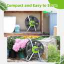 Water Hose Reel Cart, Holds 60-80 Ft of 5/8 Inch Hose, Green Wall Mounted Garden Hose Cart, Portable Hose Reel for Convenient Storage and Watering