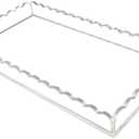 Acrylic Bathroom Vanity Tray, Soap Dispenser Decorative Scalloped Tray for Bathroom Kitchen Living Room Decor Vanity Perfume