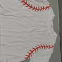 Womens Baseball Crop Tops Cute Game Day T-Shirts Beach Vacation Shirt Casual Summer Short Sleeve Workout Tops (White, L)