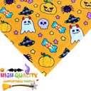 Halloween Dog Bandanas 2 Pack Multiple Adorable Halloween-Themed Patterns, Durable Fabric Halloween Pet Scarf, Suitable for Small, Medium, and Large Breed Dog' Halloween Party Dog Bandana