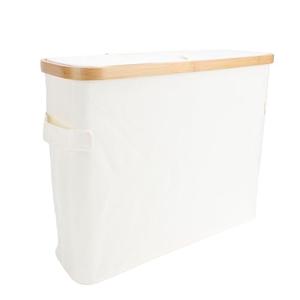 Dioche Toilet Paper Organizer, Toilet Paper Storage Basket Roll Paper Organizer Foldable Toilet Paper Holder with Lid for Bathroom (Beige)
