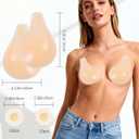 Reusable Push Up Sticky Bra Pasties for Women, Invisible Seamless Ultra-Thin Adhesive Lift, Backless Strapless