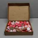 JUNEBRUSHS 50 Pcs Valentine's Day Mini Ducks, Pink Red Tiny Resin Ducks Heart Duck Figures Miniature Ornaments for Vase Filler Jewelry Making DIY Crafts Party Gifts Decorations