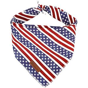 UP URARA PUP 4th of July Dog Bandana, Patriotic Bandana for Medium Large Dog, Cute Patriotic Puppy Bandana, Cotton American Flag Pet Triangle Bid Scarf Kerchief for Girl Boy Dogs