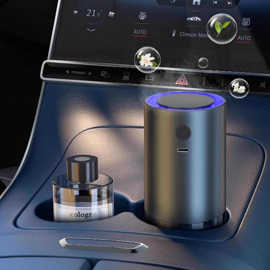 Smart Car Air Freshener, Car Air Freshener Diffuser with 100ml Perfume, Auto On/Off Intelligent, Rechargeable Aroma Diffuser,Auto Two Spray Modes, Cologne Scent, Light Fragrance Type