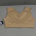 Tommie Copper Shoulder Support Compression Bra with Front Zipper Closure Wireless Posture Corrector & Back Support Bra UPF 50 (Large, Nude)