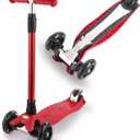 3 Wheel Scooter for Kids Ages 6-12,Kids Scooter with Light Up Wheels, Sturdy Deck Design, and 4 Height Adjustable Suitable for Kid Ages 3-12