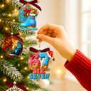 4 x 67 Christmas Ornament - 67 Ornaments for Christmas Tree 2025 - Funny 6 7 for Teens, Kids - Viral Xmas Acrylic Decoration, Teen Girls Trendy Stuff - Meme Funny White Elephant Gifts (Six Seven Ornament Text)