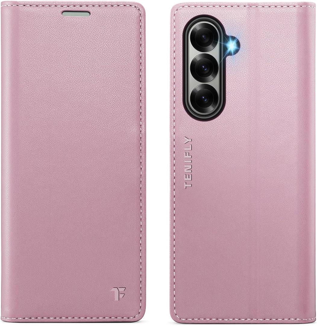 For Samsung Galaxy Z Fold 7 Case Wallet with RFID Blocking Card Holder, PU Leather Kickstand Protective Flip Phone Cover Fit for Galaxy Fold 7 8.0", Rose Gold