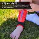 Vizari Soccer Shin Guards with Ankle Protection for Kids, Youth & Adult Sizes - Lightweight & Durable Shinguards for Boys, Girls, Toddlers (Ages 3+) (XX-Small, Red)
