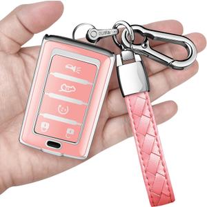 Sindeda for Jeep Key Fob Cover with Keychain Soft Full Protection Key Shell Compatible with Grand Cherokee L Grand Wagoneer 2021-2025 Smart Key 5 Buttons-B(Chalk Pink) 5 Buttons-B Sindeda for Jeep Key Fob Cover with Keychain Soft Full Protection Key Shell Compatible with Grand Cherokee L Grand Wagoneer 2021-2025 Smart Key 5 Buttons-B(Chalk Pink) 5 Buttons-B