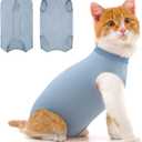 Coppthinktu Cat Recovery Suit for Abdominal Wounds or Skin Diseases, Cat Onesie for Cats After Surgery Female Kitten Recovery Suit, Breathable E-Collar Alternative After Spay Anti Licking Large