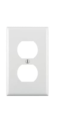 Leviton 80703-W 1-Gang Duplex Device Receptacle Wallplate, Standard Size, Thermoplastic Nylon, Device Mount, White, Pack of 4 