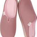 Garonne Women's V-neck Slippers with Memory Foam, Ladies' Slip-on House Shoes for Bedroom Indoor/Outdoor, US9-10