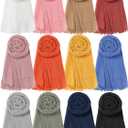 SATINIOR Hijab Scarf for Women Soft Cotton Head Scarf Long Head Wraps Lightweight Shawl Turban for Women 35.5 x 70.9'' (Bright Colors)